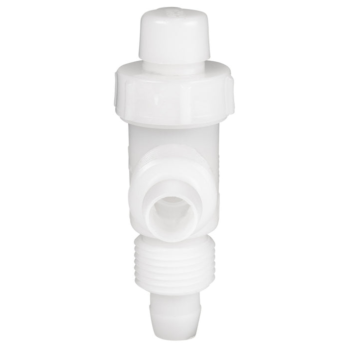 White 1/2" RV Fresh Water Drain Valve Without Cap - Top Down View | United RV Parts
