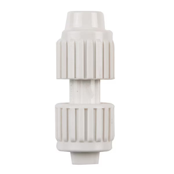 White Plastic Flair-It 1/2" PEX Plug Fitting 06863 - Front View | United RV Parts