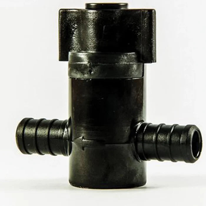 Black Plastic Flair-It 29879 ECOPOLY 1/2" PEX Straight Stop Valve - Front View | United RV Parts