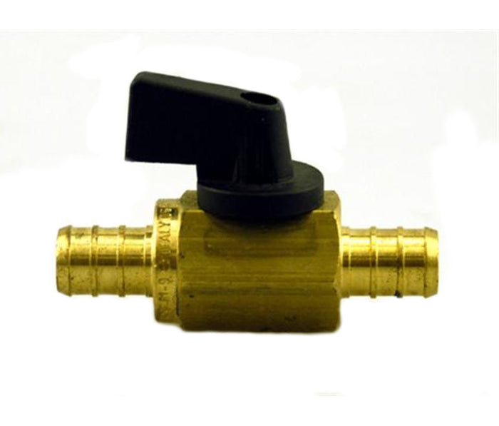 Brass Flair-It 51201 1/2" PEX Shut-Off Ball Valve with Black Handle - Side View | United RV Parts