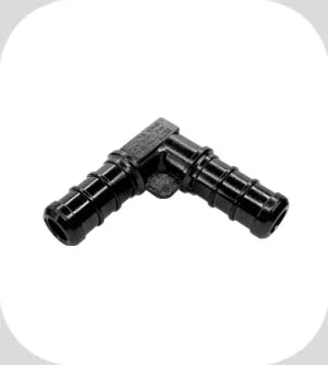 Black Flair-It PEXLOCK 1/2" RV PEX Elbow Fitting - Front Profile View | United RV Parts