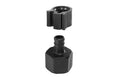 Black Plastic PEXLOCK 1/2" FPT x 1/2" Barb Female Adapter Exploded View - Parts Separated | United RV Parts