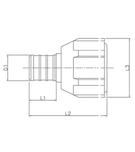 Flair-It PEXLOCK 30841 1/2" FPT x 1/2" Barb Female Adapter - Technical Dimension Diagram | United RV Parts