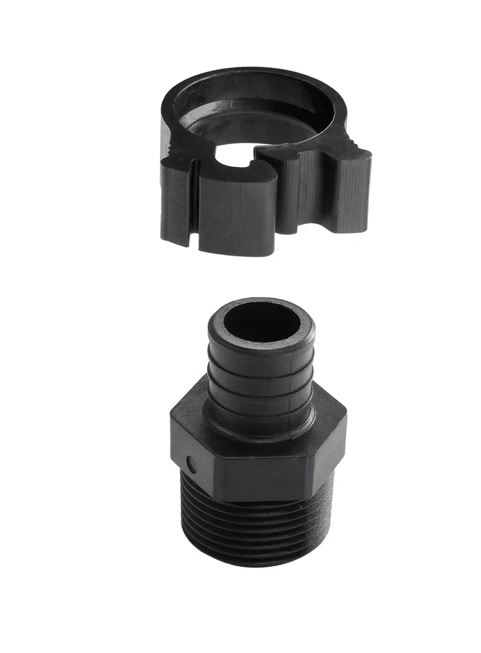 Black Plastic Flair-It PEXLOCK 30952 PEX Plumbing Adapter - Exploded Parts View | United RV Parts