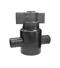 Black Plastic Flair-It PEXLOCK 1/2" Straight Stop Valve 30879 - Front Angle | United RV Parts