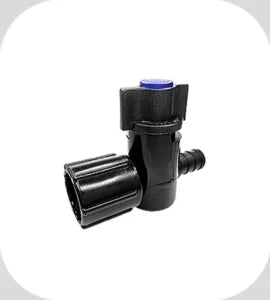 Black Plastic PEXLOCK 1/2" Cold Side Manifold Valve - Side Profile | United RV Parts