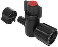Black Plastic PEX Manifold Valve with Red Hot Side Button - Angled View | United RV Parts