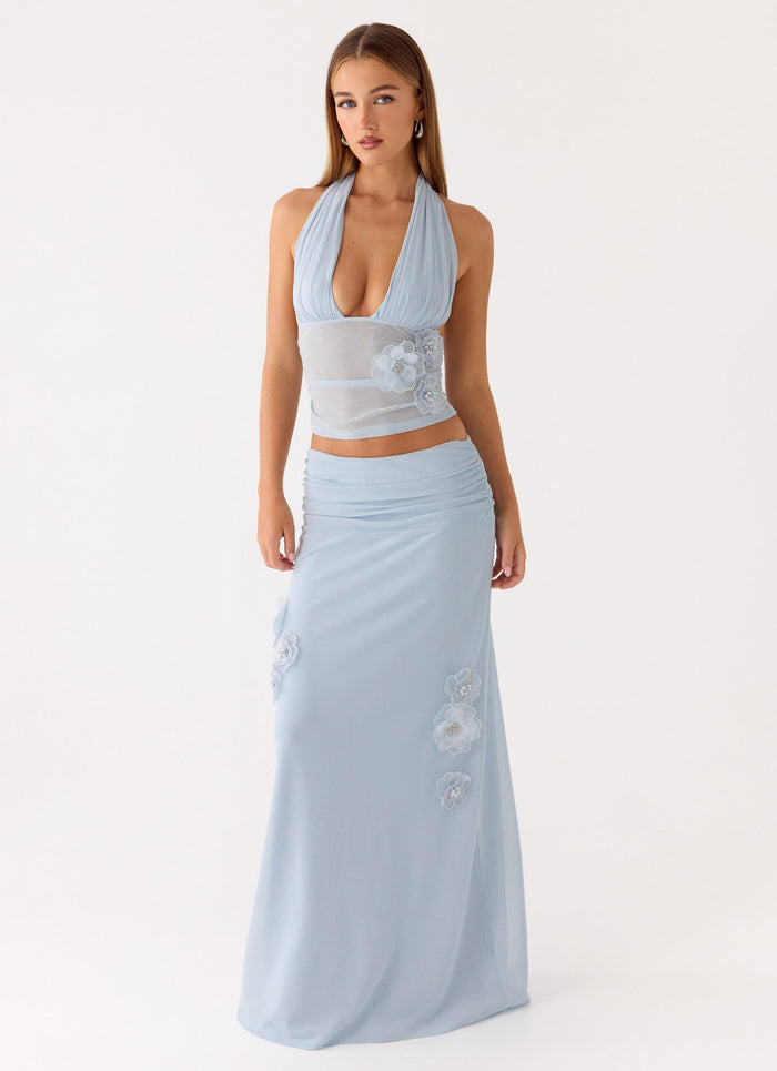 Fleur Power Maxi Skirt - Blue