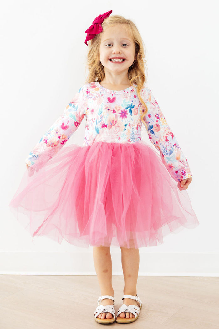 Flower Power L/S Tutu Dress-Mila & Rose ®