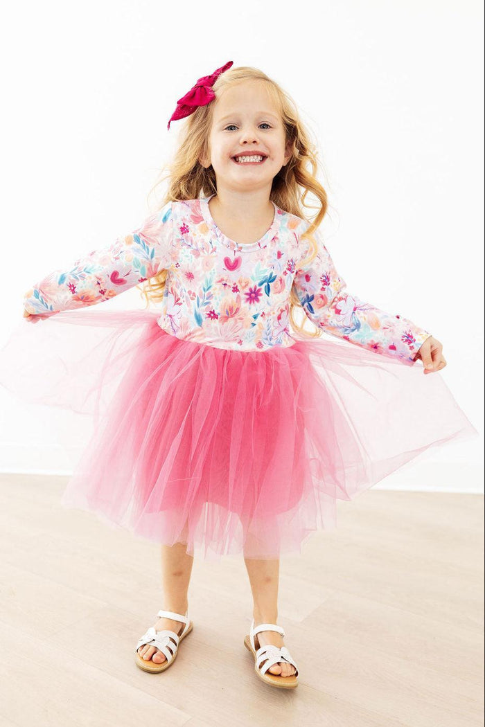 Flower Power L/S Tutu Dress-Mila & Rose ®