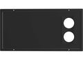 Black Metal RV Furnace Door Panel RFBD-1121 - Front View with Dual Vent Cutouts | United RV Parts