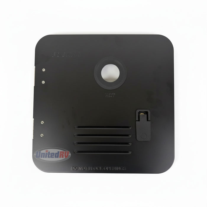 Fogatti FS09D1B Black RV Service Access Door Open View Showing Interior Frame and Hinges | United RV Parts