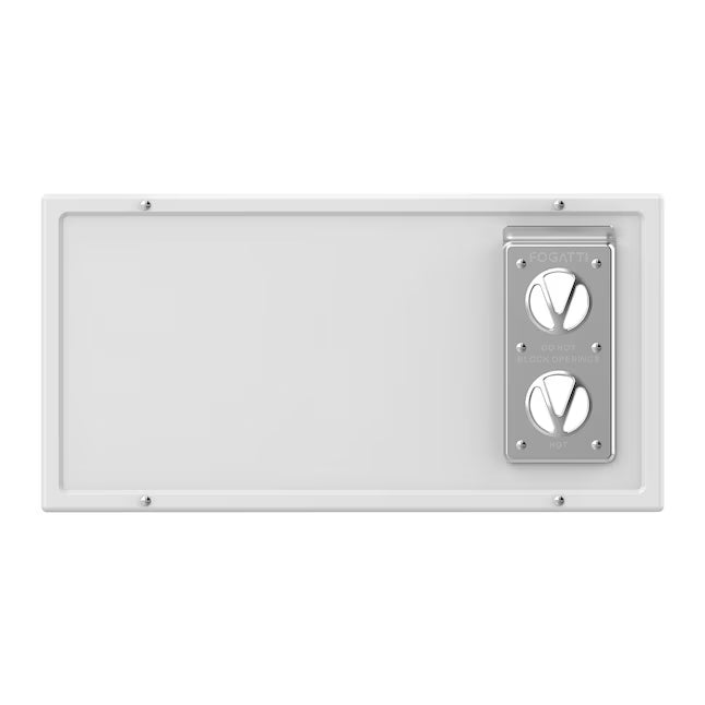 White Fogatti RV Furnace Door Panel RFWD-1121 - Front View with Dual Vent Cover | United RV Parts