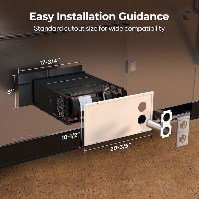 Fogatti RF035A0N Furnace Door Panel Installation Guide - Cutout Dimensions 17-3/4 x 8 in. | United RV Parts