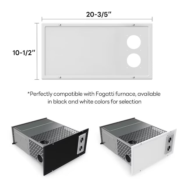 Fogatti Furnace Door Panel RFWD-1121 Dimensions 20-3/5 x 10-1/2 in. - Black and White Options | United RV Parts