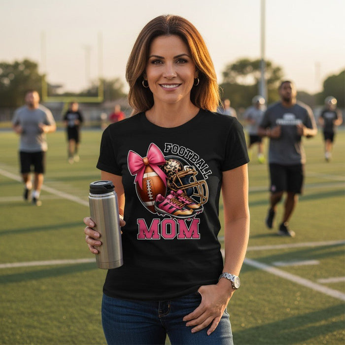 Football Mom Graphic T-Shirt 100% Cotton Premium Sports Fan Top