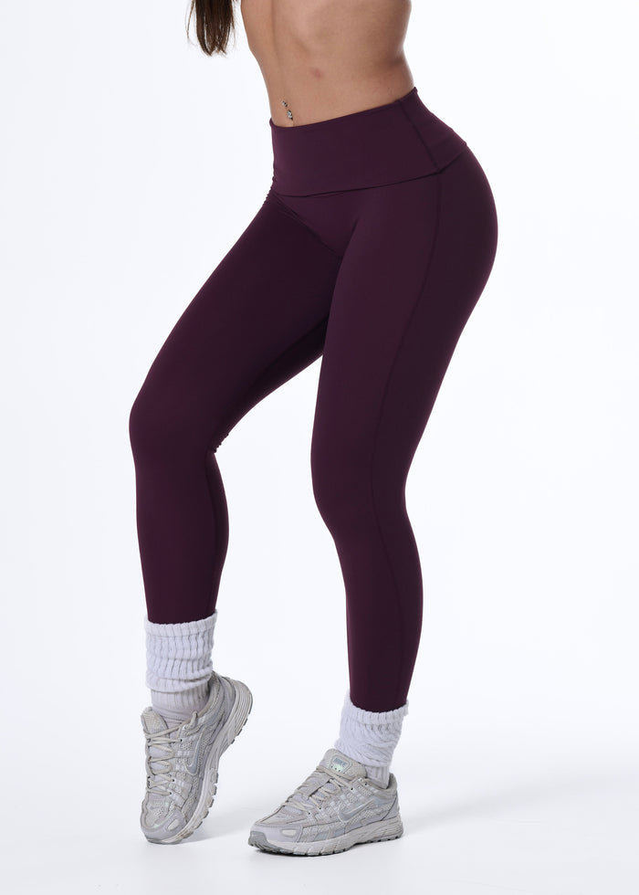 FORM FOLD OVER LEGGINGS - PLUM