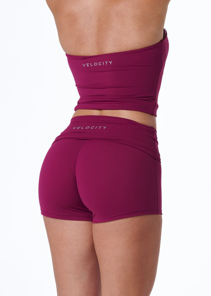 FORM FOLD OVER SHORTS - BERRY