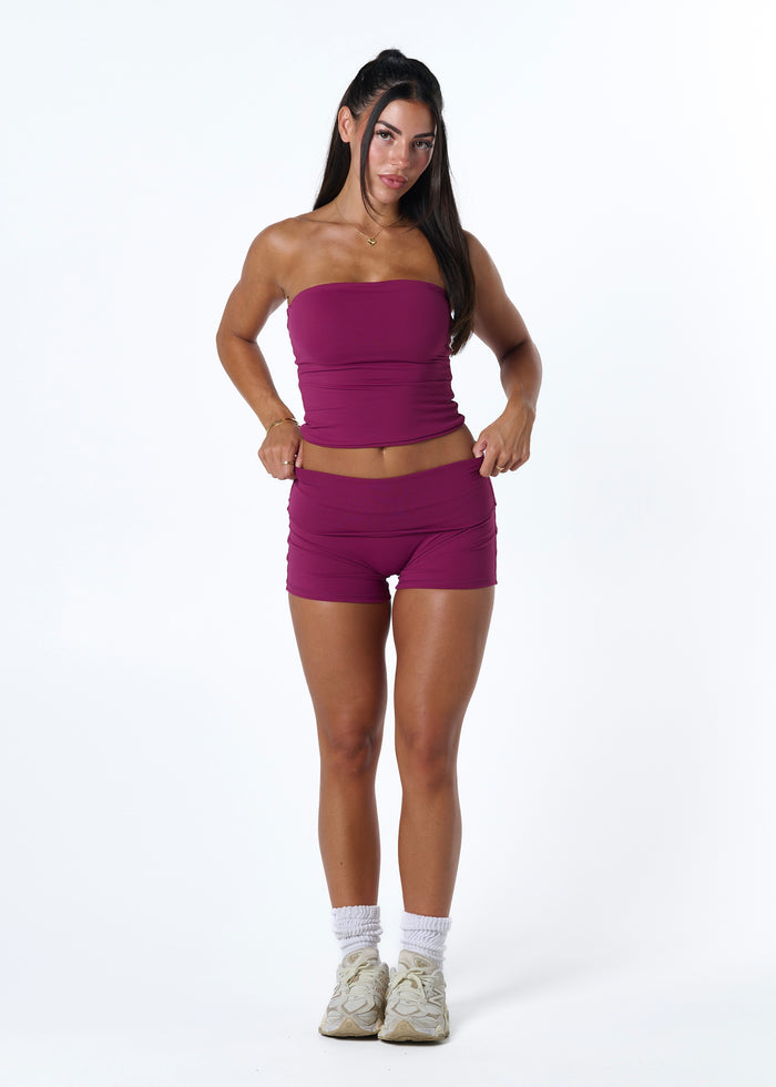 FORM FOLD OVER SHORTS - BERRY
