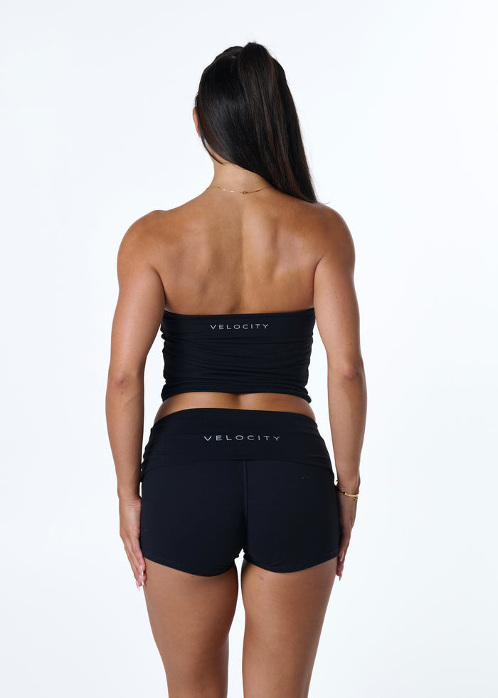 FORM FOLD OVER SHORTS - BLACK