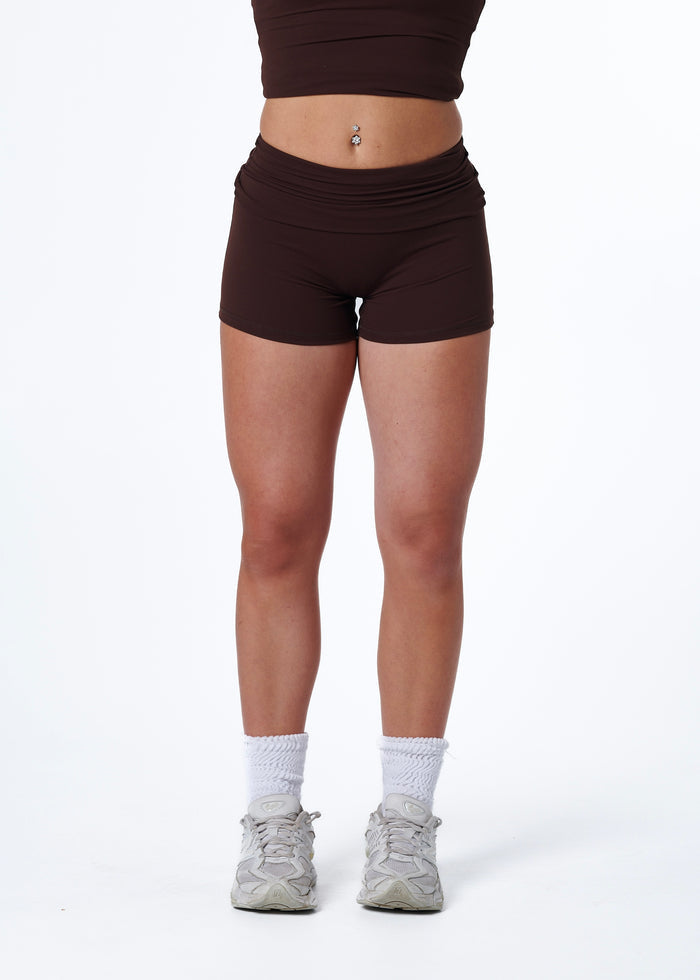 FORM FOLD OVER SHORTS - ESPRESSO