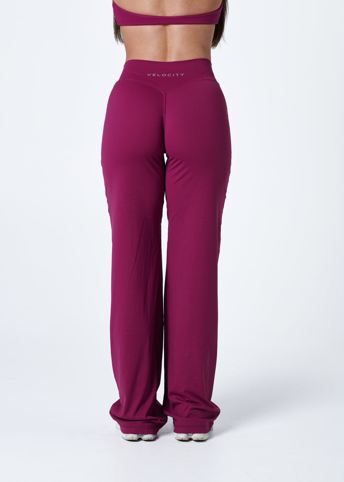 FORM STRAIGHT LEG PANTS - BERRY