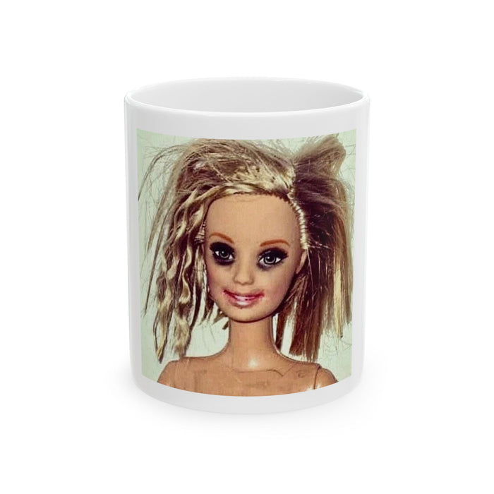 Funny Messy Doll Face Ceramic Mug