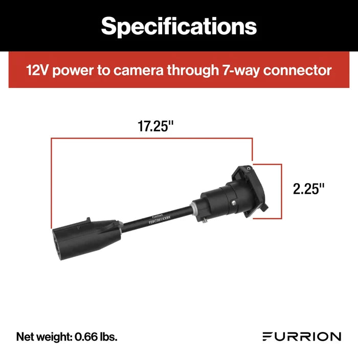 Furrion 7-Way RV Camera Adapter Specs - 17.25in Length, 12V Power, 0.66 lbs | United RV Parts