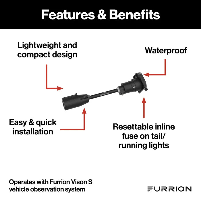 Furrion Vision S 7-Way Adapter Features - Waterproof, Resettable Fuse, Easy Install | United RV Parts