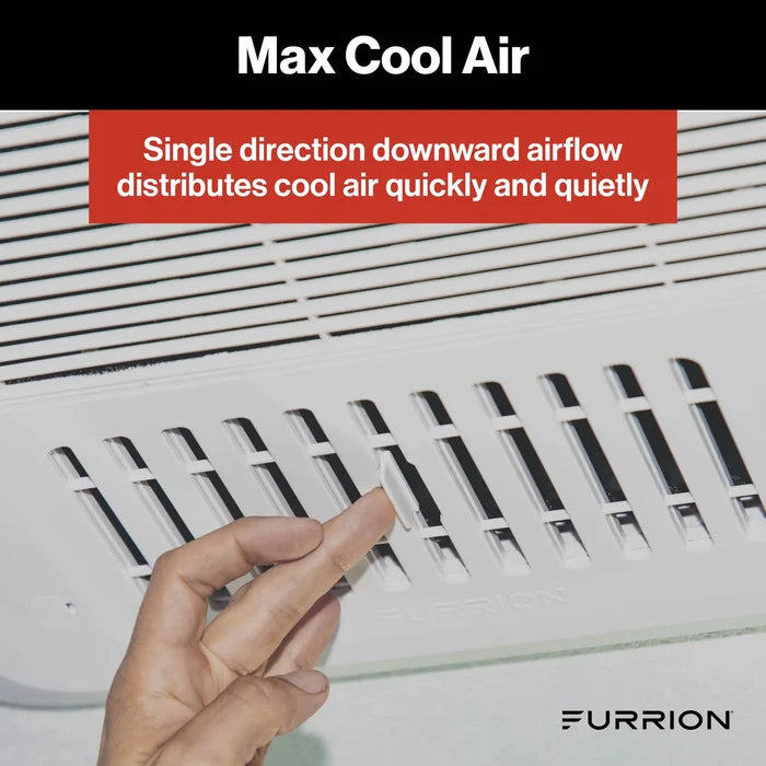 White Furrion Chill Air Distribution Box Max Cool Air - Hand Near Airflow Vents | United RV Parts