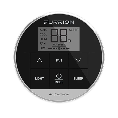 Black Furrion Chill HE Multi Zone Wall Thermostat with LCD Display - Front View | United RV Parts