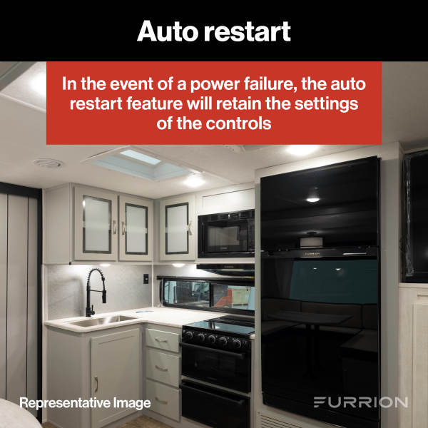 Modern RV Interior Auto Restart Feature - Kitchen Living Space | United RV Parts