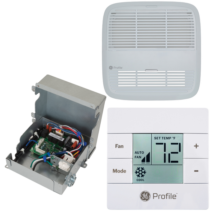 White GE Profile RV Ducted AC Accessory Kit Components - Product Layout | United RV Parts
