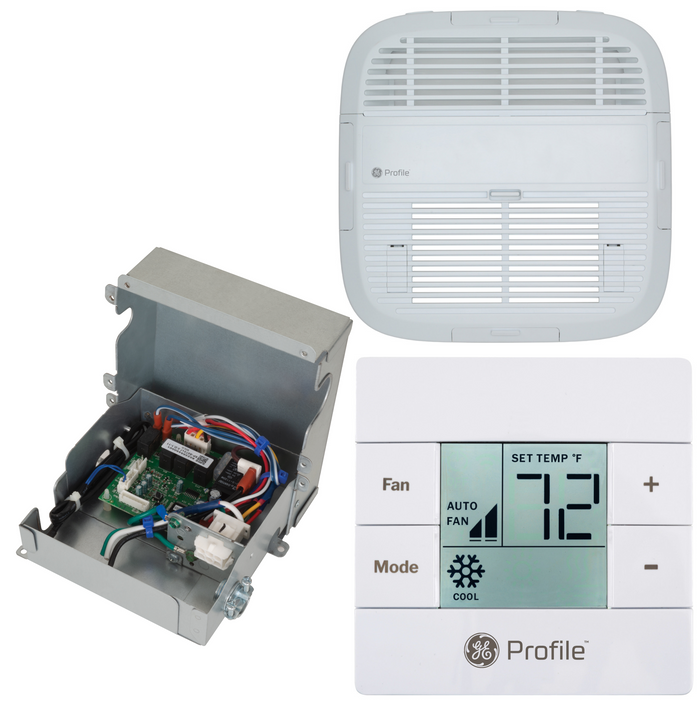 White GE Profile RV Non-Ducted AC Kit RVACS-NKITW - Ceiling Assembly, Control Box & Thermostat | United RV Parts