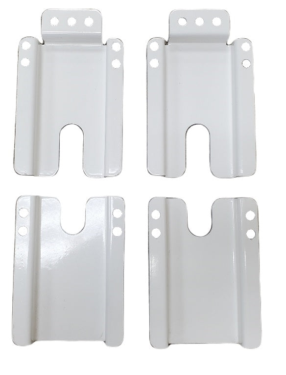 Silver Metal GE RV Washer Foot Brackets Set - Top View | United RV Parts