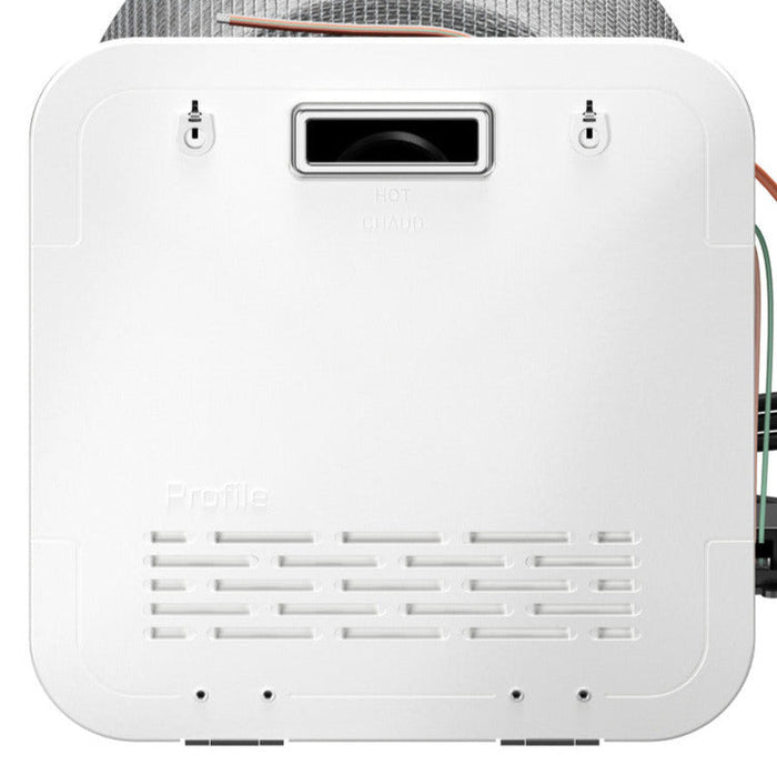 White GE Appliances RV Water Heater Door PM6WRS - Front View with Vents | United RV Parts