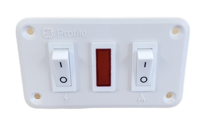 White GE Profile PMCSRS Water Heater On/Off Wall Switch with LP and Electric controls - Front View | United RV Parts