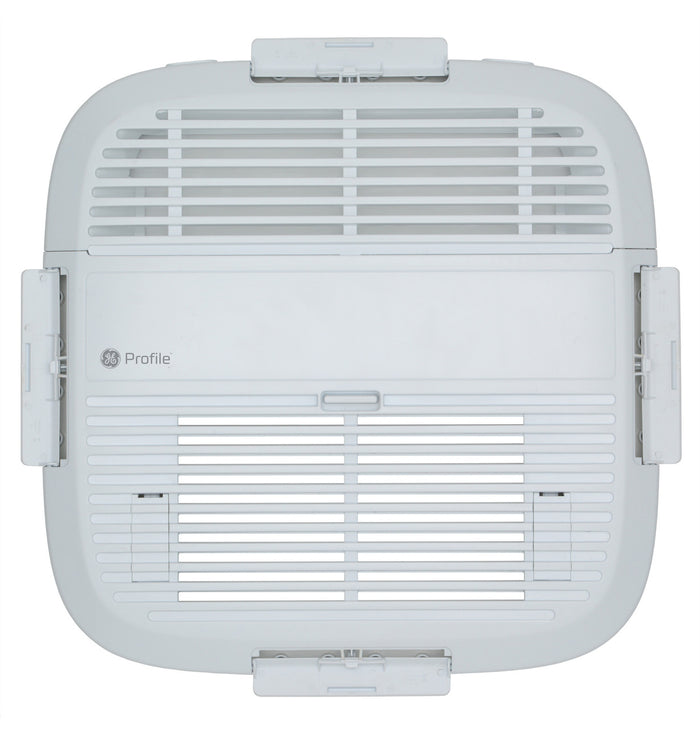 White GE Profile Non-Ducted RV AC Ceiling Assembly - Side View with Mounting Brackets | United RV Parts