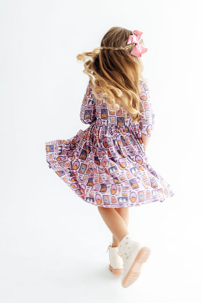 Ghouls Just Want to Have Fun 3/4 Sleeve Pocket Twirl Dress-Mila & Rose ®