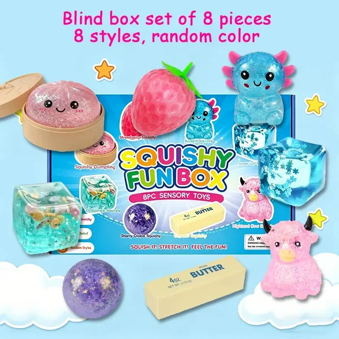 Glitter Fill Dumpling Squishy Toy Set