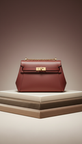 Gold-Accent Designer-Inspired Leather Bag