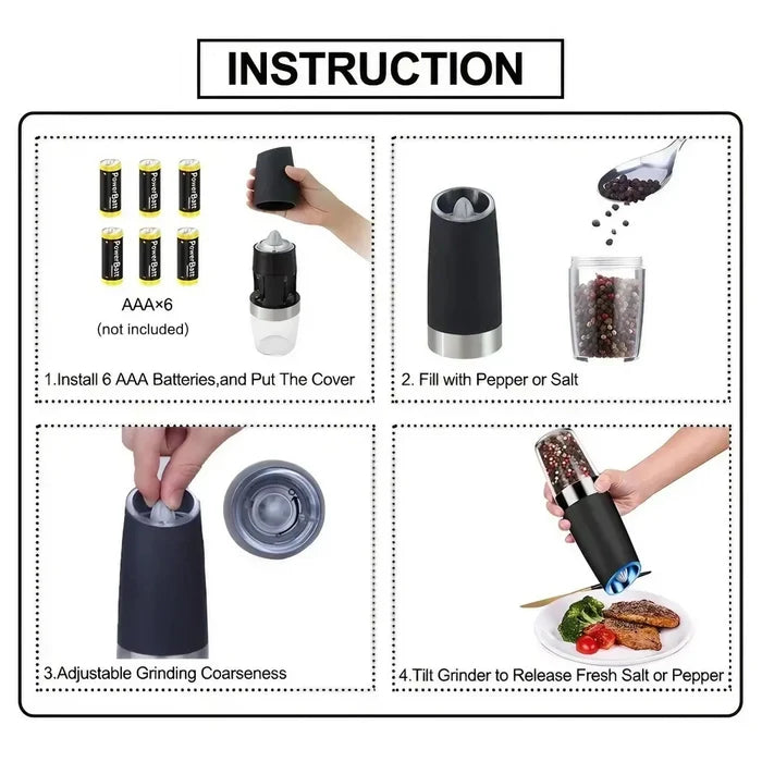 Gravity Electric Salt and Pepper Grinder