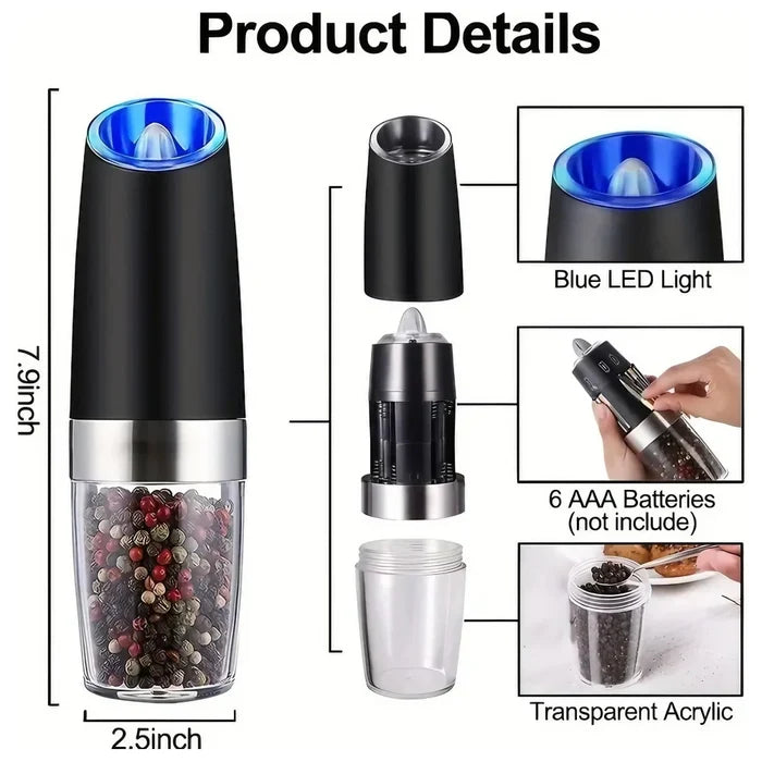 Gravity Electric Salt and Pepper Grinder