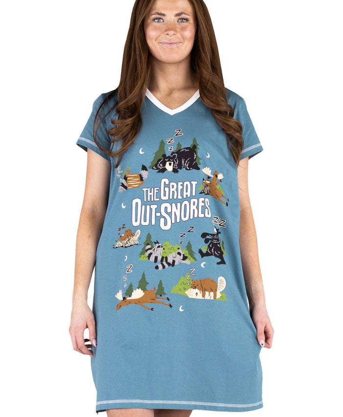 Great Out-Snores V-Neck Nightshirt: L/XL