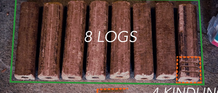 Brown Compressed Sawdust Fire Logs - Set of 8 Layout | United RV Parts