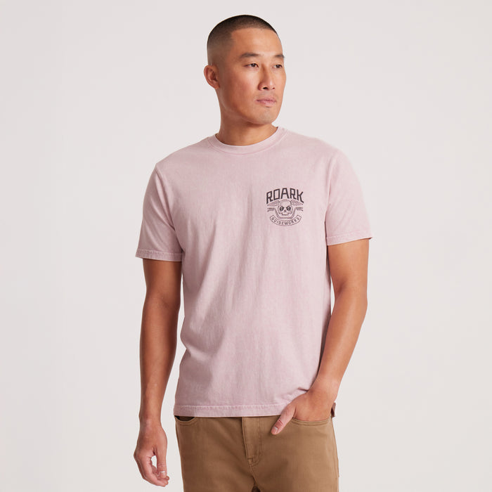 Full front view of Roark Guideworks graphic T-shirt showcasing bold artwork.