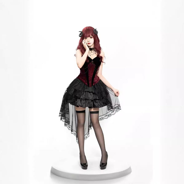 Halloween Adult Duchess Vampire Dark Gothic Witch Stage Cosplay Cos Costume