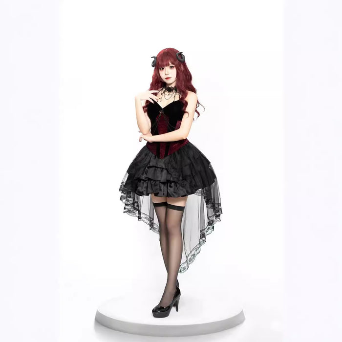 Halloween Adult Duchess Vampire Dark Gothic Witch Stage Cosplay Cos Costume