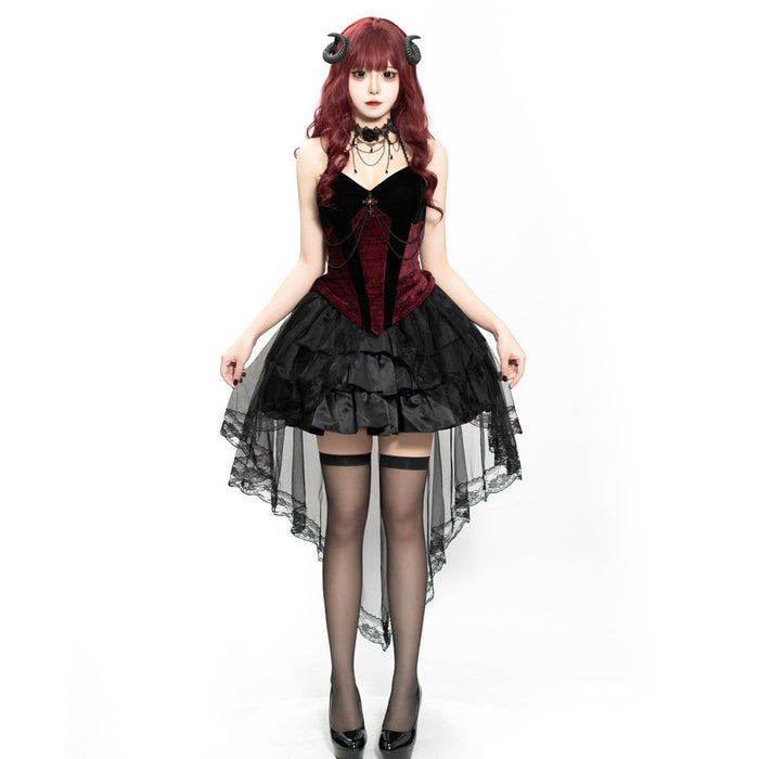 Halloween Adult Duchess Vampire Dark Gothic Witch Stage Cosplay Cos Costume