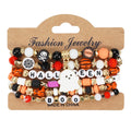 Halloween Bracelet Boo Halloween Beaded Elastic Halloween Bracelet 6 Piece